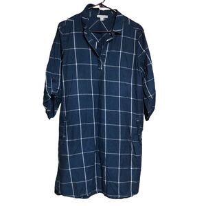 Vintage 90s Westport 1962 Chambrey Shirt Dress, Roll-tab Sleeves SZ L